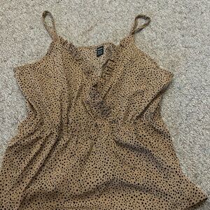 SHEIN Tan and Black Spotted Camisole